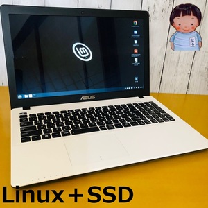 【新品SSD】快速LinuxOS搭載中古再生ノートPC★設定済★即利用可★即決☆ASUS X550C/8GB/128GB