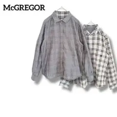 EY538【McGREGOR/マックレガー】リバーシブル長袖シャツ　チェック　M