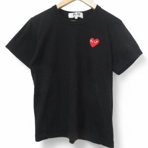 美品 AD2018 PLAY COMME des GARCONS プレイコムデギャルソン ハートロゴワッペン 半袖 Tシャツ カットソー L ブラック