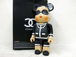 ◆超美品◆BE@RBRICK ベアブリック◆CHANEL 400％◆キャラクタードール 人形◆ブラック ホワイト◆シャネル◆ココマーク◆カメリア◆A6544