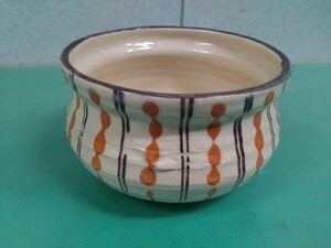 ● 志野焼 茶碗 梅村 晴峰 造 色絵茶碗 茶道 華道 茶器 工芸 陶芸 茶道具 長期保管品 ③