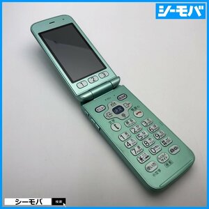 ガラケー らくらくホン F-02J ジャンク美品 ドコモ グリーン docomo A14408