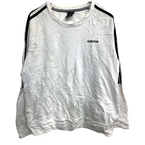 adidas ロゴスウェット トレーナー Lサイズ アディダス ホワイト 古着卸 アメリカ仕入 t2411-4033