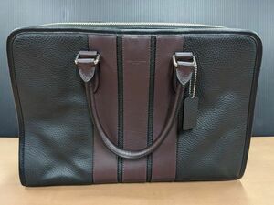 良品 COACH コーチ F72308 ボンド ぺブルレザー ビジネスブリーフ 牛革 ビジネスバッグ（M7511）