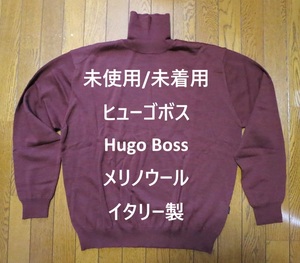 未使用 ヒューゴボス Hugo Boss タートルネック イタリー製 メリノウール 54 XL～3L トール ビッグ アルマーニ ゼニア