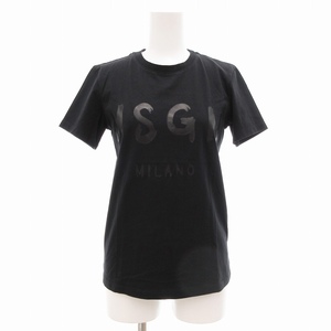 エムエスジーエム MSGM Tシャツ 半袖 ロゴプリント XS 黒 ブラック /JS ■GY19 レディース