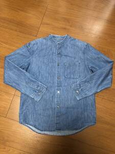 A.P.C.　アーペーセー　シャンブレーシャツ　ノーカラー　バンドカラー　XS　S