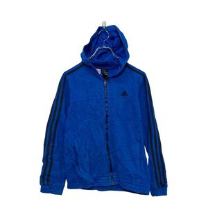 adidas プリント スウェット パーカー アディダス キッズ M~ ブルー 古着卸 アメリカ仕入 a606-6734