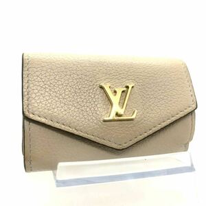 ■美品■希少2020年度製■LOUIS VUITTON ルイヴィトン　ポルトフォイユ　ロックミニ　三つ折り財布　レザー　LV金具　スペイン製　刻印あり