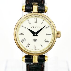 【1円スタート】GUCCI グッチ シェリーライン ラウンド GP アイボリー文字盤 クオーツ レディース腕時計 ジャンク 361845