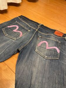 エヴィス EVISU デニム デニムパンツ No.2 lot.2000 38x35 パープルカモメ