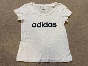 激安! adidas KIDS アディダス キッズ ホワイト 半袖 Tシャツ 120 女の子 スポーツウエア トップス シンプル 白 定番/AS