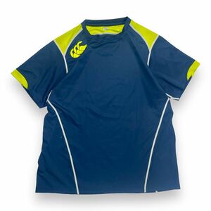 Canterbury カンタベリー 半袖Tシャツ カットソー 速乾 スポーツウェア ラグビー ネイビー×イエロー XL