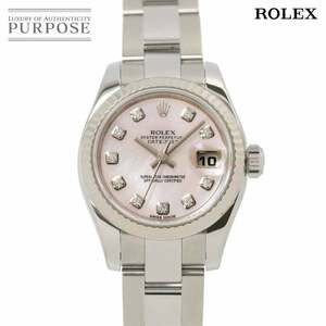 ロレックス ROLEX デイトジャスト 179174NG ランダム番 ルーレット レディース 腕時計 10P ダイヤ K18WG 自動巻き Datejust 90239584