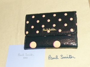 PWU441-N①　新品本物即決　ポールスミス　Paul Smith　牛革/羊革　税込定価14,300円　名刺入れ定期入れカードケースパスケース　ネイビー