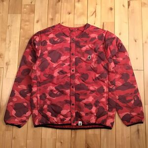 ★新品★ COLOR CAMO ライト ダウンジャケット Mサイズ a bathing ape BAPE Red camo light weight down jacket エイプ ベイプ 迷彩 i606