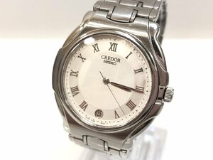 ★SEIKO セイコー クレドール 8J86-6A10 白文字盤 デイト ラウンド メンズ腕時計 不動品 ジャンク★003547