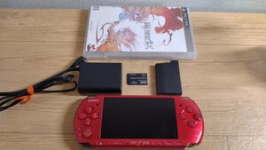 SONY/ソニー・PSP-3000 ラディアントレッド・ソフト　FF零式/メモリースティック/バッテリー付属