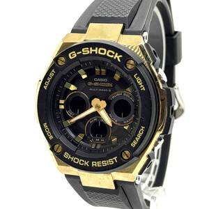 CASIO カシオ GST-W300G G-SHOCK Gショック Gスチール タフソーラー 電波ソーラー メンズ腕時計 デジアナ ブラック×ゴールド