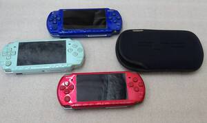 ◆ SONY PSP 3台＋カバー1 / PSP 3000×１ PSP 2000×2 / 3台まとめ バッテリー及びその他付属品無し ジャンク扱い ◆