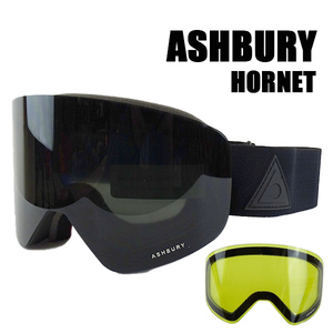 在庫処分セール！アシュべリー スノボ ゴーグル ASHBURY HORNET STEALTH TRIANGLE DARK SMOKE HN9 M9 SNOW GOGGLE 22-23 マグネットレンズ