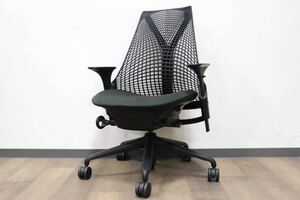 GMHK27○Herman Miller / ハーマンミラー セイルチェア デスクチェア オフィスチェア ワークチェア ブラック 書斎椅子 定価約11.8万