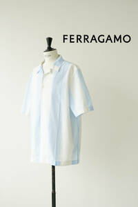 SALVATORE FERRAGAMO サルヴァトーレフェラガモ 半袖 オープンカラー シャツ size XL 0522561