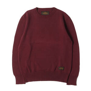 NEIGHBORHOOD ネイバーフッド ニット サイズ:M ガーメントダイ加工 クルーネック コットンニット GARMENT DYE C-CREW. LS バーガンディー