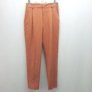 ◇ UNITED ARROWS シンプル 綺麗め ストレッチ タック センタープレス テーパードパンツ サイズ36 ブラウン系 レディース E