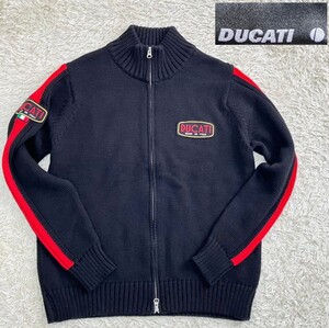 【美品★】Sサイズ DUCATI 袖ライン入りドライバーズニットセーター/黒◆ワッペン付き☆ドゥカティ (11)