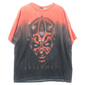 VINTAGE ヴィンテージ 90S VINTAGE STAR WARS EPISODE1 Changesボディ ダースモールプリント 半袖カットソー Tシャツ レッド/ブラック