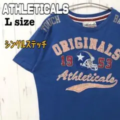 シングルステッチ ATHLETICALS ビンテージ 切り文字 Tシャツ L古着