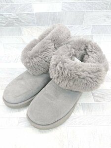 ◇ UGG アグ ベイリーボタン ショート ムートン ブーツ サイズ24.0cm グレー系 レディース P