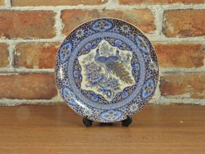 シノワズリ―16 cmブルー 孔雀飾り皿（S)・食器・パーティー皿・オーナメント・オブジェ・装飾品・Blue Peacock