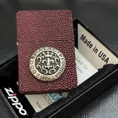 zippo HATARI エイ革巻き ハンドメイドSILVERメタル貼りレア絶版