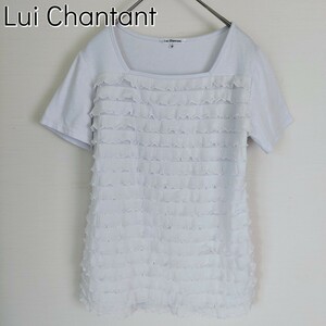 【人気】Lui Chantant ルイシャンタン☆華やかな透け感あるカットソー／Tシャツ　38　WHITE ホワイト 白　レディース ティアード 可愛い