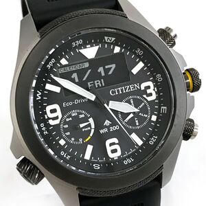 超美品 CITIZEN シチズン PROMASTER プロマスター エコドライブ LANDシリーズ 腕時計 JV1007-07E 電波ソーラー クロノグラフ 箱付 動作OK