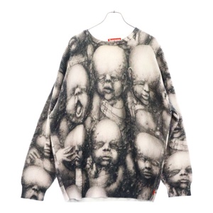 SUPREME シュプリーム 23AW H.R.Giger Sweater ハンスリューディギーガー 総柄プリント長袖セーター マルチ/グレー