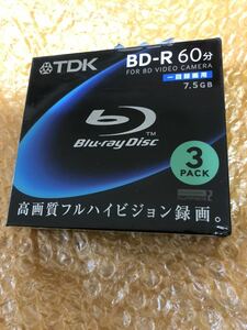 TDK ビデオカメラ用 8cm　ブルーレイディスク BRC75A3S BD-R 7.5GB 新品　送料込み