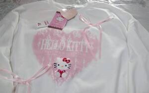 ☆レディース☆majoretty ☆HELLOKITTY ☆可愛い！ピンク色おリボン&ハートにキティちゃん白色半袖Tシャツです(o^―^o)大きいサイズ４Ｌ☆