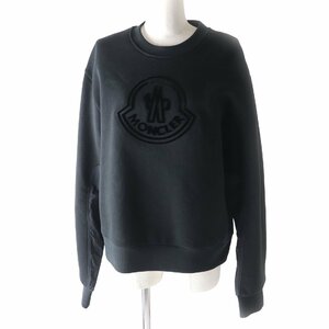 未使用品 モンクレール 22年製 SWEAT SHIRT スウェットシャツ ロゴデザイン 長袖 トレーナー/プルオーバー 黒 M タグ・ハンガー付 正規品