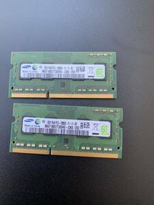 SAMSUNG ★ノートパソコン用メモリー 1Rx8 PC3-12800S 2GB 共4GB