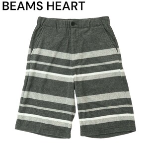 【新品 未使用】 BEAMS HEART ビームス ハート 春夏 パイル生地★ ボーダー ハーフ ショート パンツ Sz.S　メンズ　A4B02637_5#P