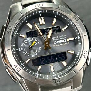 美品 CASIO カシオ WAVE CEPTOR ウェーブセプター WVA-M650D-1A2 腕時計 タフソーラー 電波ソーラー アナデジ ステンレス 動作確認済み