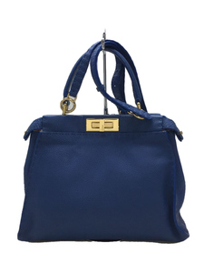 FENDI◆ピーカブーミディアム/ハンドバッグ[仕入]/レザー/BLU/8BN226/※スレ有