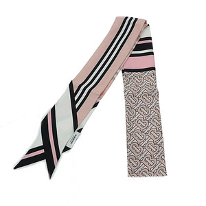 バーバリー BURBERRY TRIPLE CHECK SKINY SCARF トリプル チェック ロゴ スキニー スカーフ 8056026 180×8cm ピンク ☆AA★▲■ 240804 レ