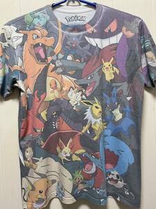 ポケモンPOKEMON全面プリントTシャツ 古着 Lアニメ、ゲーム、ニンテンドー