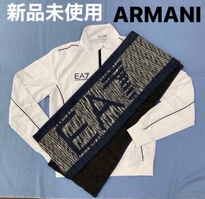 エンポリオ アルマーニ　EA7　マフラー 01　マルチブルー　新品 タグ付　275905 9A306　ロゴ　ユニセックス　EMPORIO ARMANI