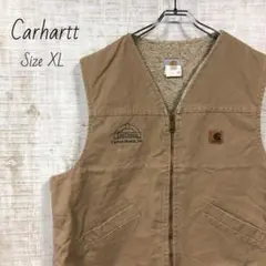 Carhartt☆カーハート☆ベスト　企業刺繍ロゴ　ワンポイント　レザーロゴ