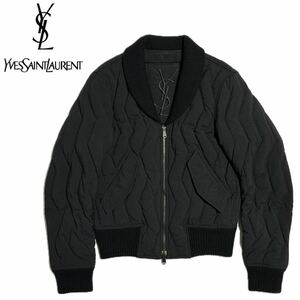 イヴサンローランYves Saint Laurent ダウンジャケット YSL キルティング ブルゾン 黒